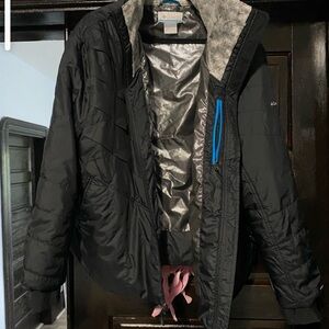 Columbia Interchange Black Puffer Jacket with Blue Accents size 3X
